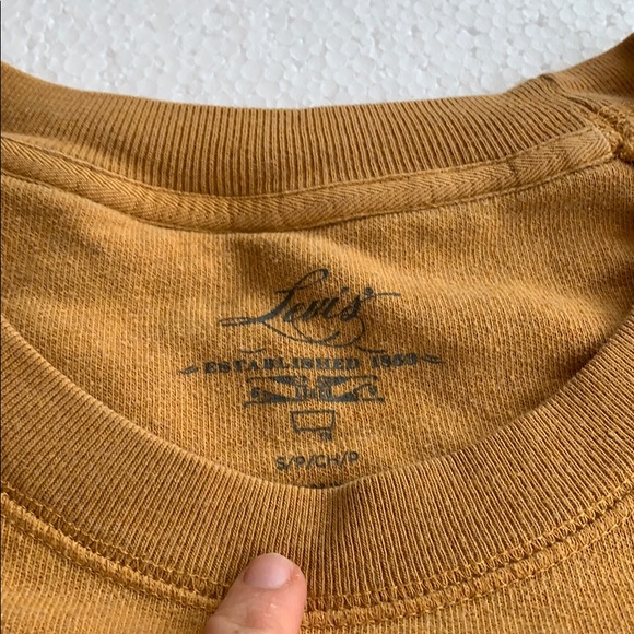 Levis 3/4 sleeve sweatshirt top Sz S Orange-Yellow - Picture 3 of 6